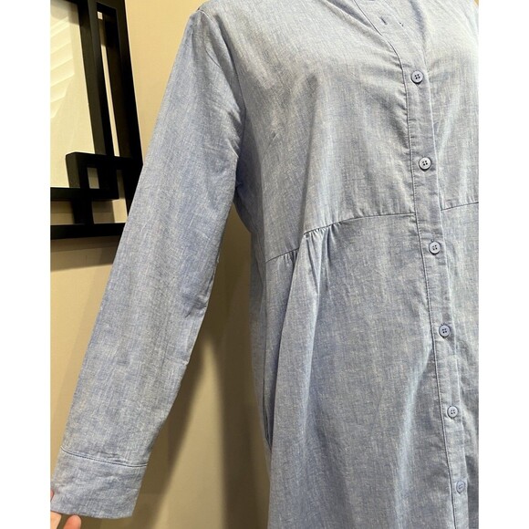 Tuckernuck Lydell Button Front Maxi Dress sz L Womens Chambray Beachy Coastal - Picture 5 of 16